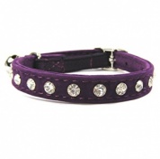 Quality Crystal Velvet Cat Collars | Purple